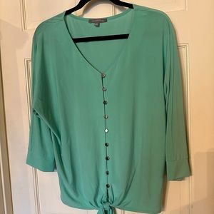 NY Collection 3/4 sleeve cute top with bottom tie, size large